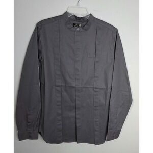 LVL XIII‎ Designer $225 Shirt Men's Size M Gray Button-Up Collar Long Sleeve